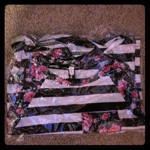 Girls floral and stripes baseball tee